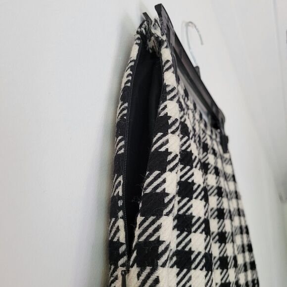 Dana Buchman Black and White A-Line Skirt Pencil 100% Wool 6 - Picture 6 of 8